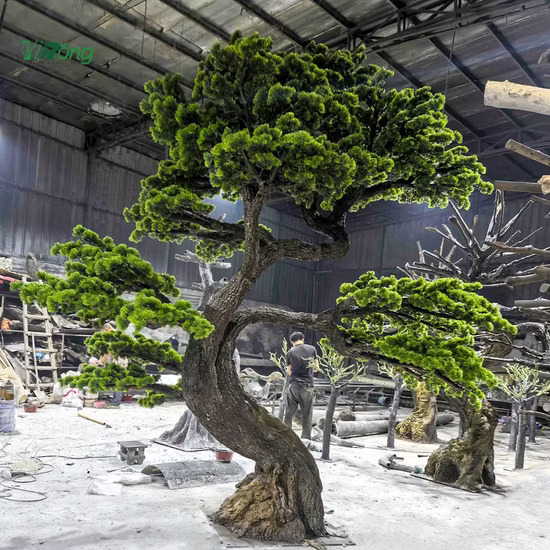 100 Handmade Looks Real Fake Big Tree Fiberglass Green Artificial Pine Bosai Tree for Indoor Restaurant Project Interior Decor 100 Handmade Looks Real Fake Big Tree Fiberglass Green Artificial Pine Bosai Tree for Indoor Restaurant Project Interior Decor