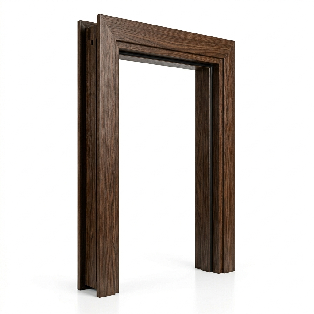 premium-fiberglass-door-frame-chaukhat-pakistan Premium dark walnut wood-grain fiberglass door frame chaukhat by Shaheen Fiber Glass Pakistan