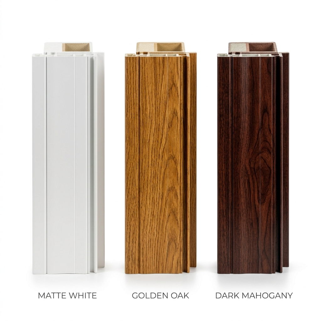 fiberglass-door-frame-color-options Different color and texture options for Shaheen fiberglass door frames.