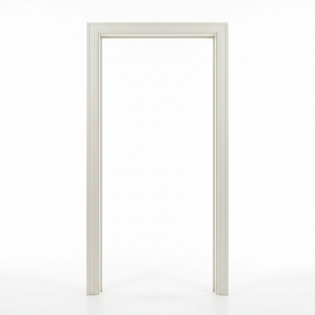 full-size-fiberglass-chaukhat-door-frame Full-size 7ft fiberglass door frame in off-white finish for residential construction.