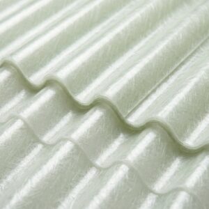 Seamlessly overlapping translucent corrugated fiber sheets showing leak-proof design.