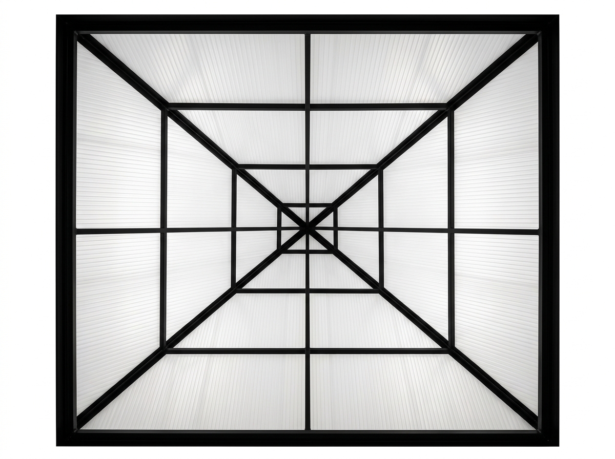 Pyramid skylight dome interior 202605220819 Pyramid skylight dome interior 202605220819
