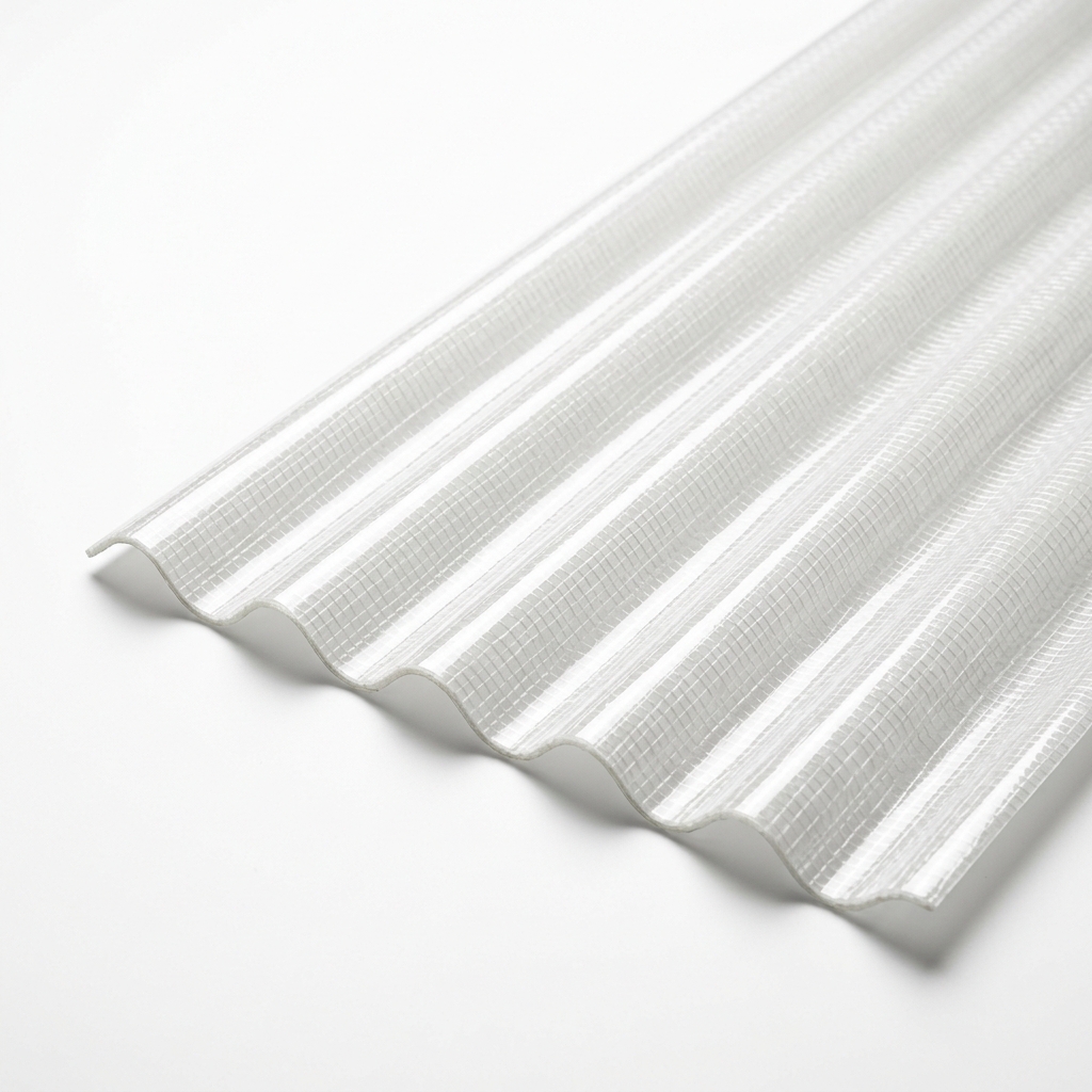 Premium Fiberglass Corrugated Sheet Feature Image Premium fiberglass corrugated sheet with white background by Shaheen Fiber Glass Pakistan