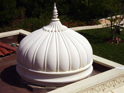 White Gumbad Style Fiberglass Dome with Ribbed Design & Premium Finial