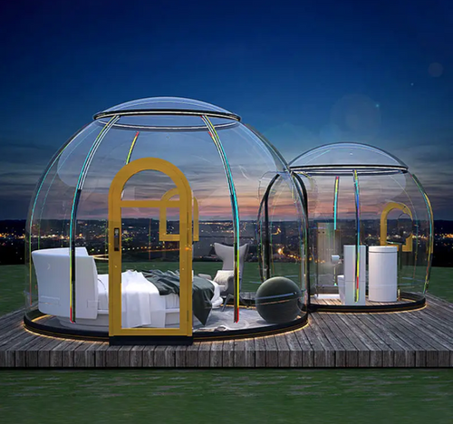 filePremium Double-Dome Transparent Fiberglass Geodesic Glamping Pod – Luxury Resort Room Design Premium Double-Dome Transparent Fiberglass Geodesic Glamping Pod – Luxury Resort Room Design